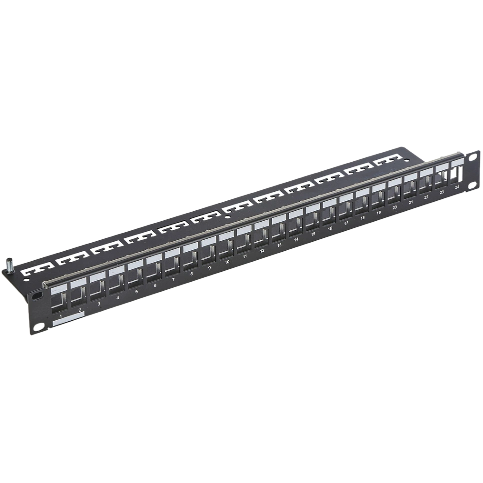 Keystone Corning 19", 1U Патч-панель з'єднувальна для 24 модулів
