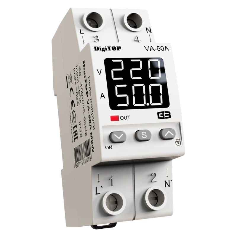 DigiTop VА-50A M2W Реле напруги