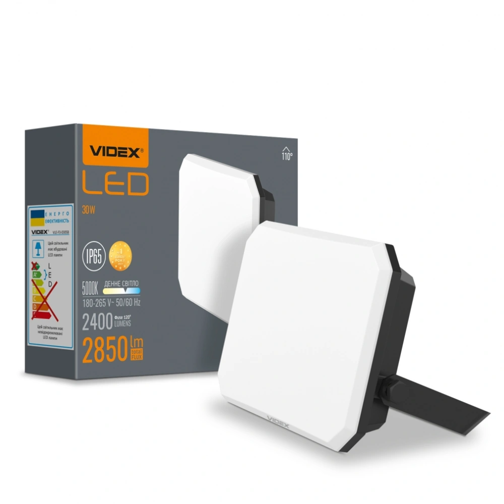 VIDEX F3 30W 5000K 220V LED прожектор - Зображення 6