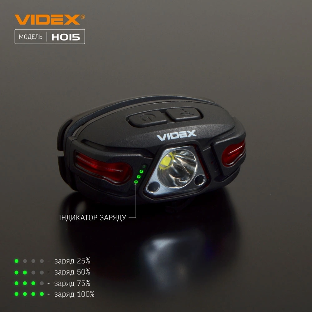 VIDEX VLF-H015 330Lm 5000K Налобний світлодіодний ліхтарик - Зображення 6