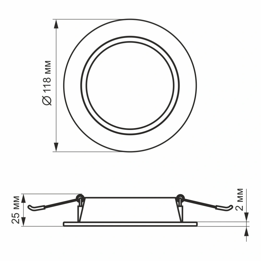 VIDEX 6W 5000K 220V LED світильник Back круглий - Зображення 5
