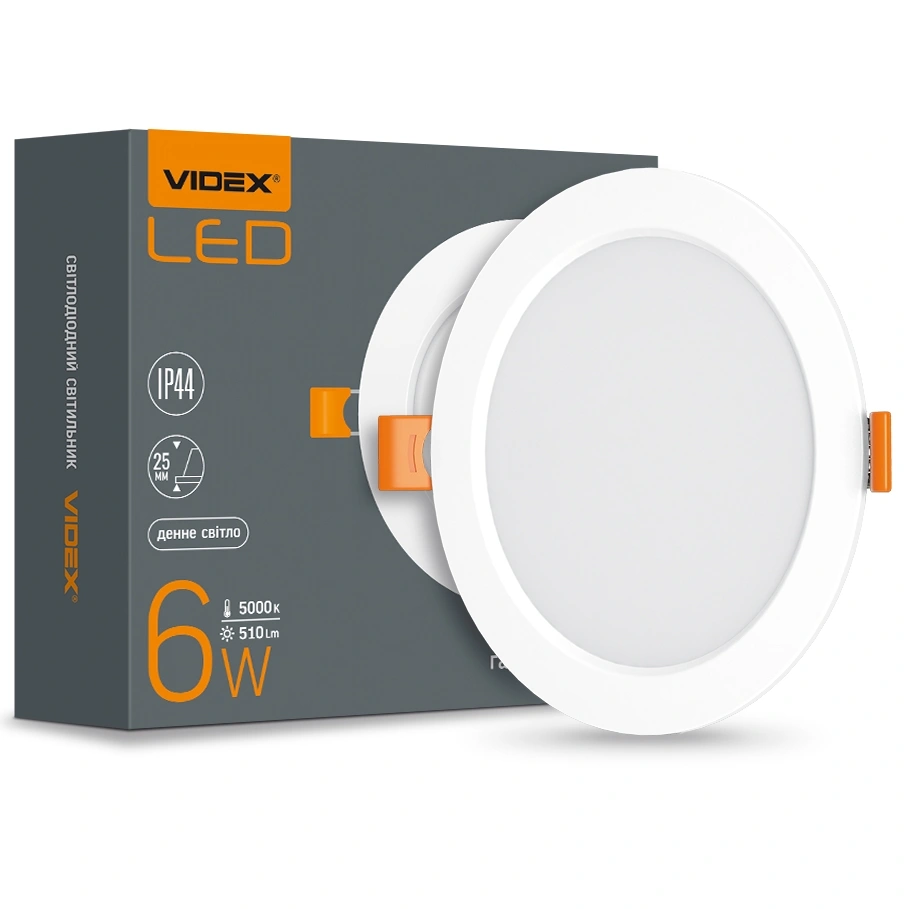 VIDEX 6W 5000K 220V LED світильник Back круглий - Зображення 6