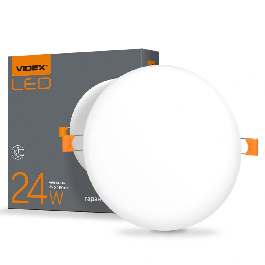 VIDEX 24W 4100K 220V LED світильник безрамний круглий - Зображення 5