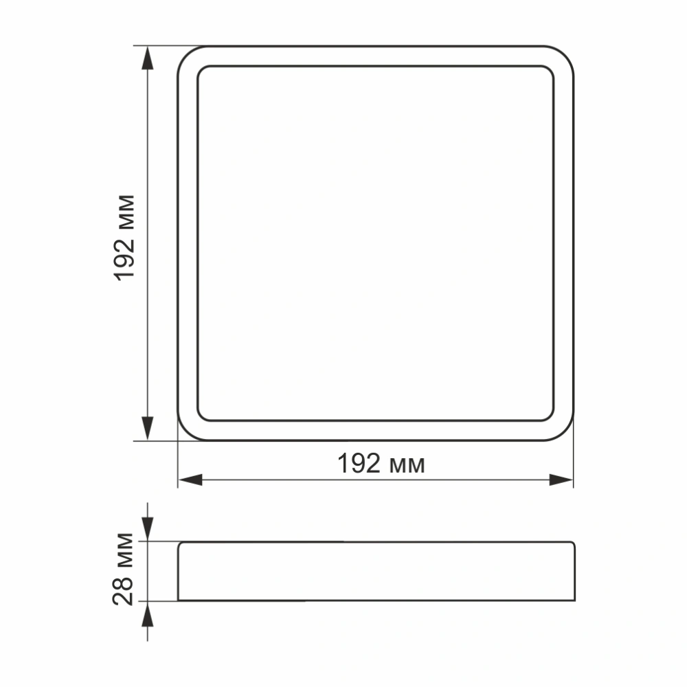 VIDEX 18W 5000K 220V LED світильник накладний квадрат - Зображення 3
