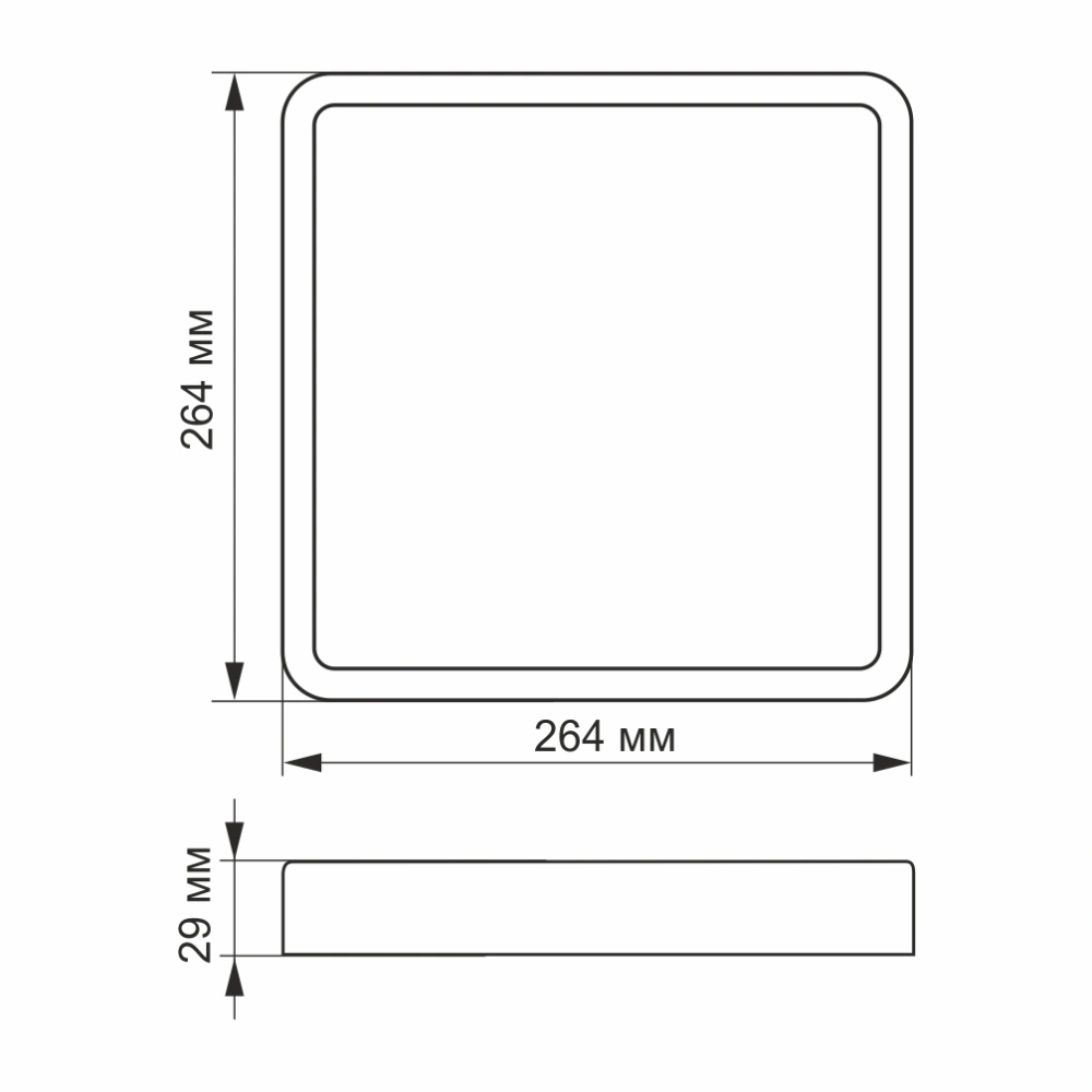 VIDEX 24W 5000K 220V LED світильник накладний квадрат Black - Зображення 3