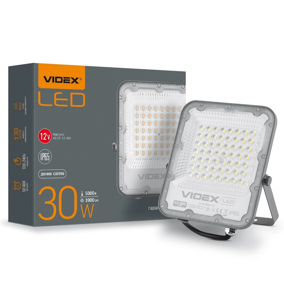 VIDEX PREMIUM 30W 5000K 12-48V LED прожектор - Зображення 4