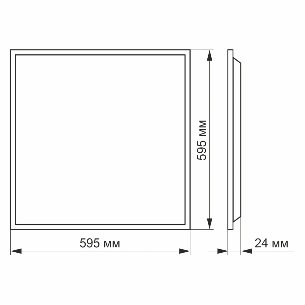 VIDEX 60W 4100K 220V LED панель матова - Зображення 3