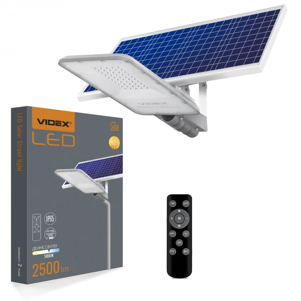 VIDEX 30W 5000K LED ліхтар вуличний автономний - Зображення 8
