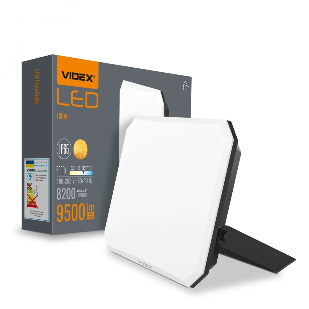 VIDEX F3 100W 5000K 220V LED прожектор - Зображення 6