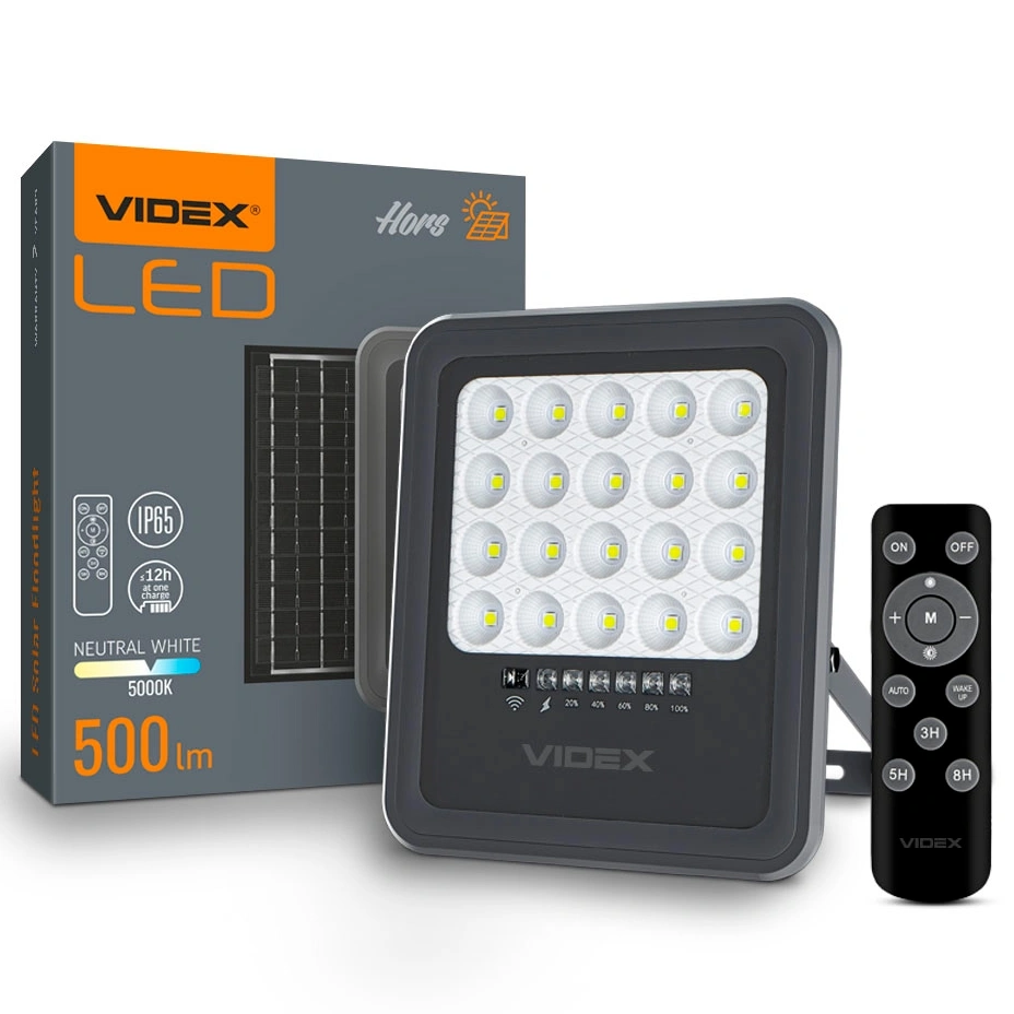 VIDEX 500Lm 5000K 3.2 V LED прожектор автономний - Зображення 7