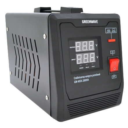 Green Wave Mauser 2000VA (1400Вт) Стабілізатор напруги релейний 1xShuko, DC140-260V, AC220±8%, BOX