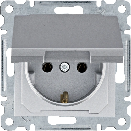 Hager Lumina WL1152 16А/230В Розетка із з/к з кришкою
