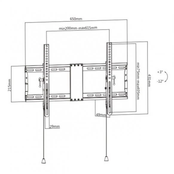 Gembird WM-80T-01 37-80" 70 кг Кронштейн для телевізора - Зображення 3