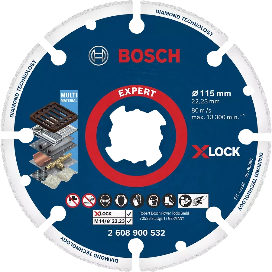 Bosch EXPERT Diamond Metal Wheel X-LOCK, 115 x 22,23 мм Відрізний круг по металу