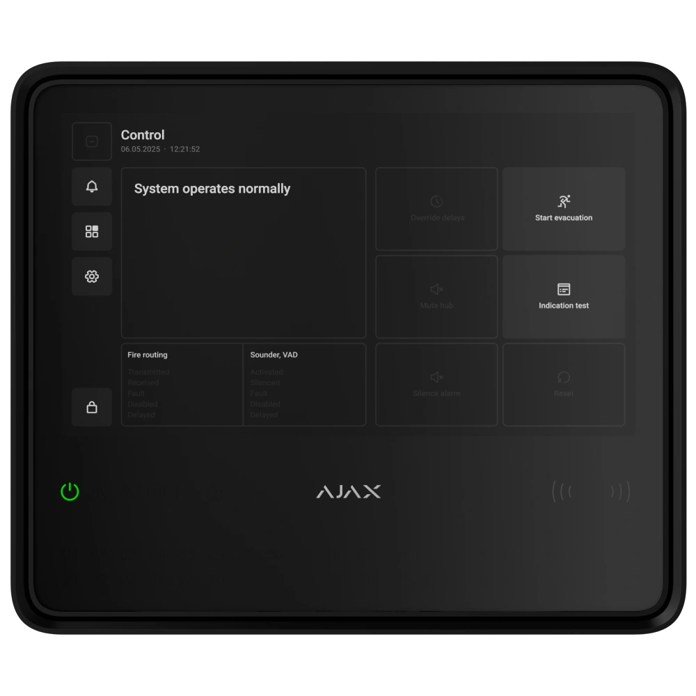 Ajax EN54 Fire Hub black Пожежна централь