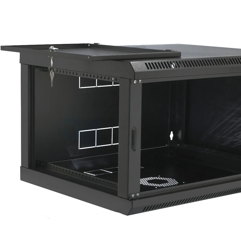 19" 6U, 600x500x373мм акрилове скло, чорна Шафа - Зображення 3