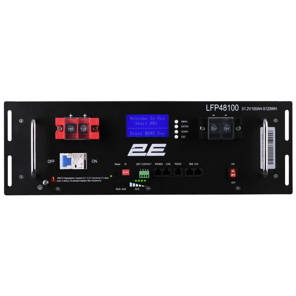 2E LFP48 100А•год 19" LCD 16S Літієва акумуляторна батарея - Зображення 3