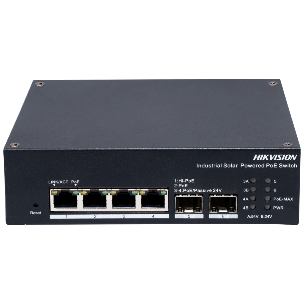 Hikvision DS-3T1506HP-EI-UPS PoE Комутатор 4 порти керований