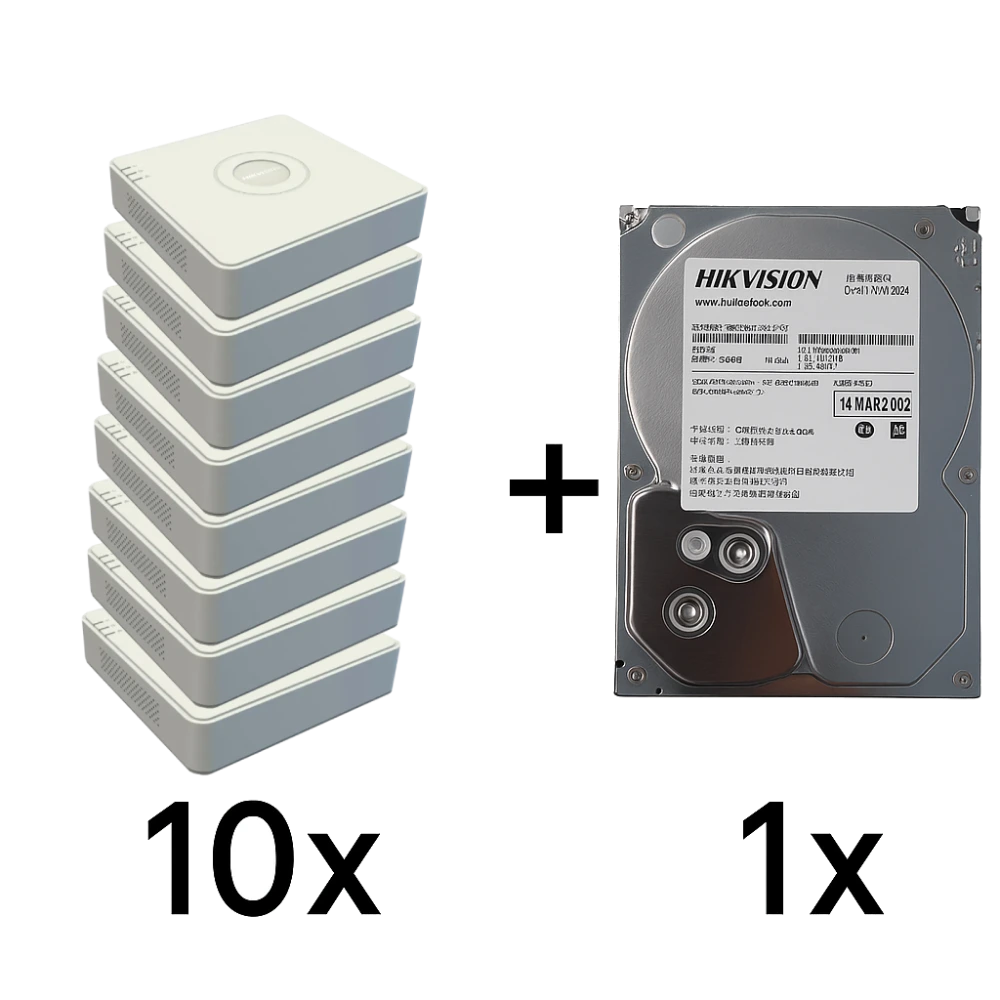 DS-7108NI-Q1(D) 10 шт + DS20HKVS-VX1 Комплект Hikvision