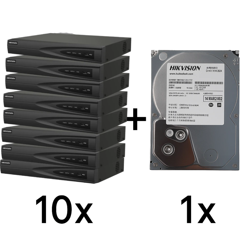 DS-7616NI-Q1(D) 10 шт + DS40HKVS-VX1 Комплект Hikvision