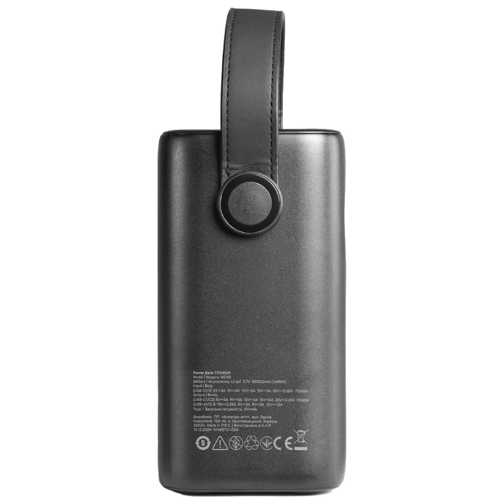 Videx TITANUM WC40 PD65W Black 40000mAh Повербанк - Зображення 6