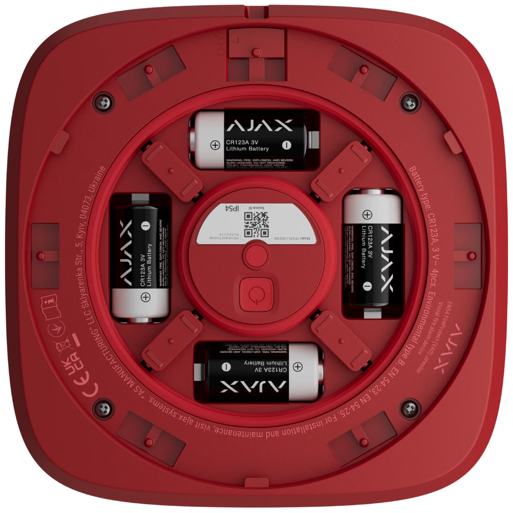 Ajax EN54 FireProtect (VAD) red пожежний світловий Cповіщувач - Зображення 6