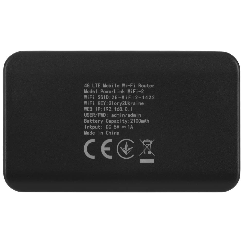 2E PowerLink (MiFi-2) LTE Wi-Fi4 1xType-C 1xCRC9 2100мА•год Мобільний маршрутизатор - Зображення 4
