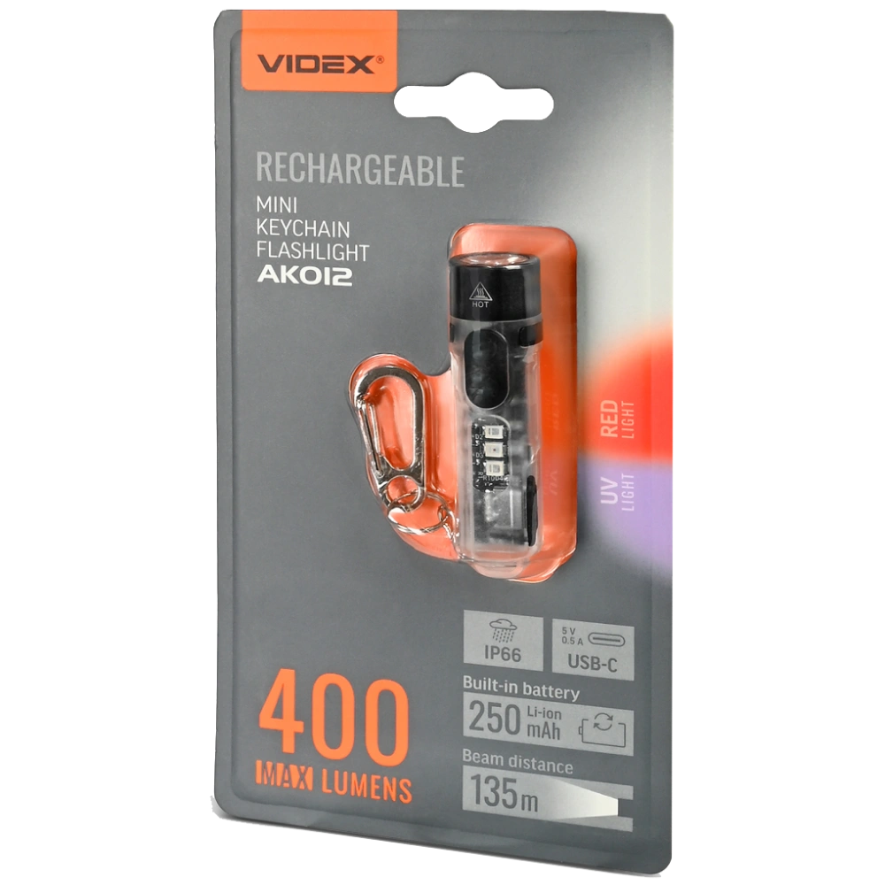 VIDEX VLF-AK012 400Lm 5000K Портативний багатофункціональний ліхтарик