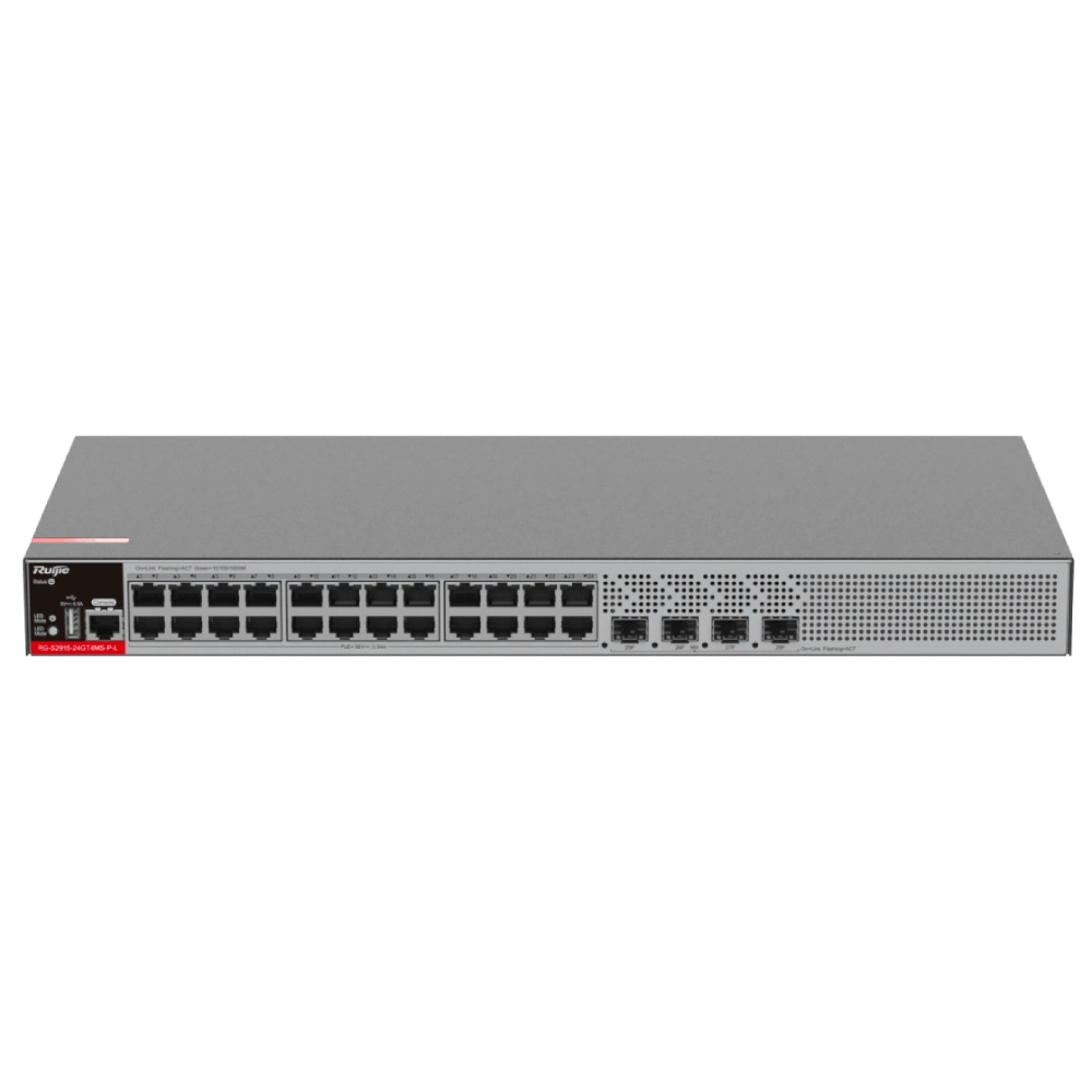 Ruijie RG-S2915-24GT4MS-P-L PoE+ Layer 2+ Комутатор 28 портів керований