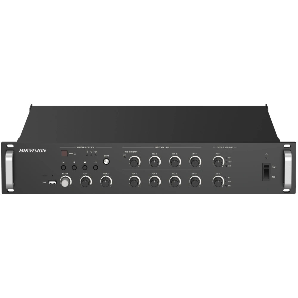 DS-QAZ1A500G1-VB4 500 Вт на 2 зони Мережевий підсилювач Hikvision