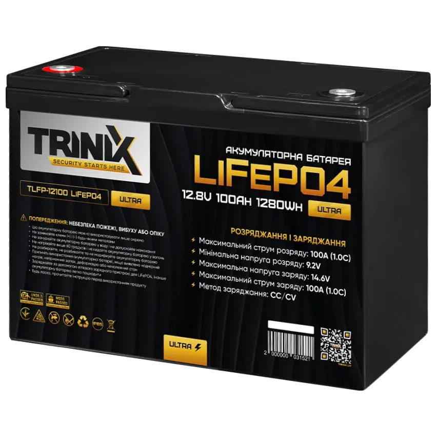 TRINIX TLFP-12100 Ultra 100А•г 12В Літієва акумуляторна батарея