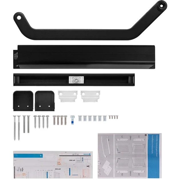 ASSA ABLOY DC630G-L BLACK SLD_ARM EN_6 150кг 1300мм LEFT для хвірток вертикальний Дотягувач накладний - Зображення 5