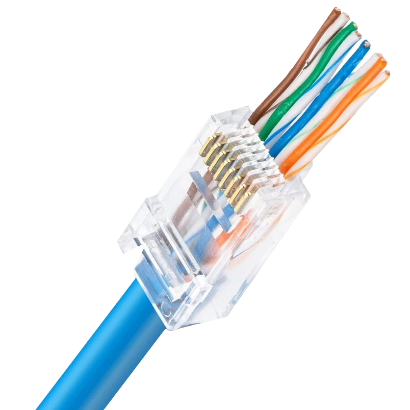 зі наскрізними отворами 100 шт Конектор UTP RJ45 кат. 5e