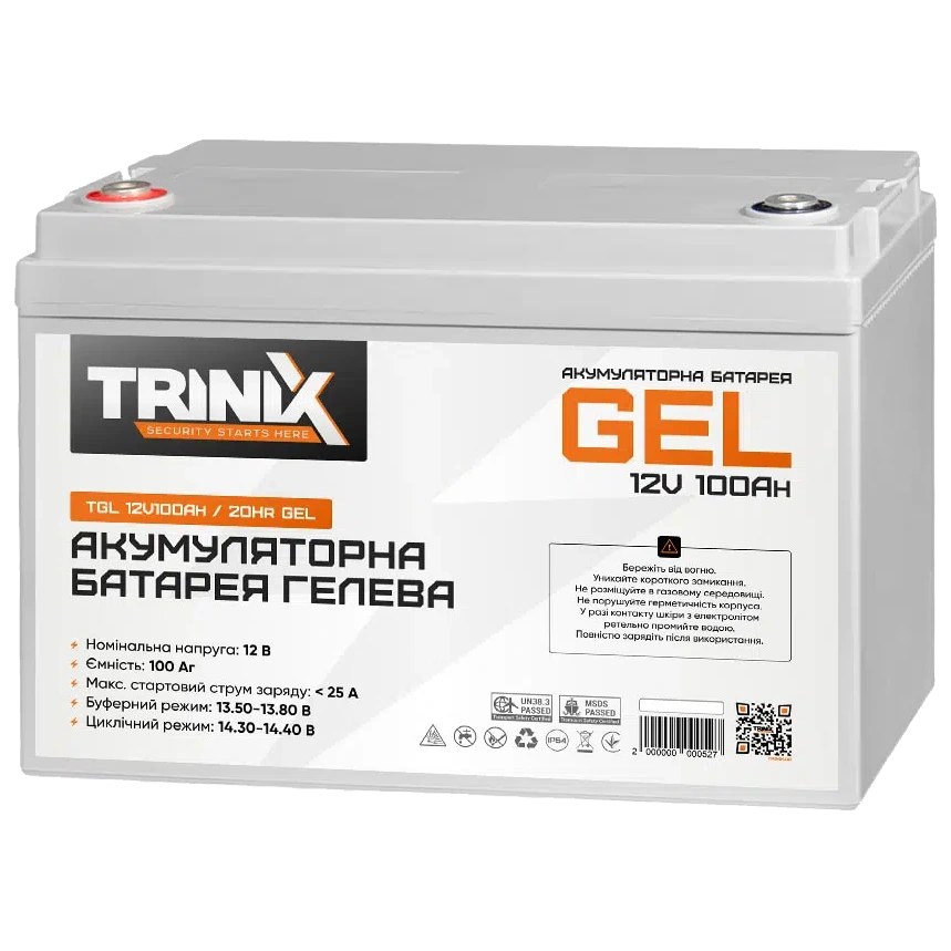 Trinix TGL12V100Ah/20Hr Акумулятор 12В 100А/год гелевий