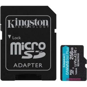 Kingston 256GB microSDXC Canvas Go Plus Gen4 A2 U3 V30 Card + Adapter Модуль флеш-пам'яті