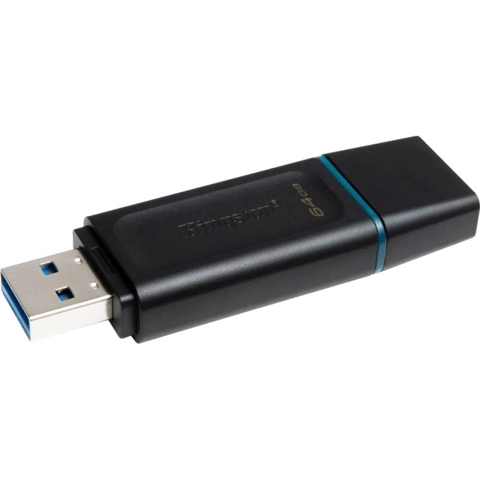 Kingston 64GB USB3.2 Gen 1 DataTraveler Exodia (Black + Teal) USB флеш накопичувач - Зображення 3