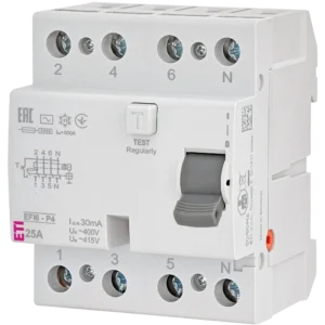 ЕТІ 4р EFI6-P4 25/0,03 тип AC (6kA) Реле диференційне (ПЗВ)