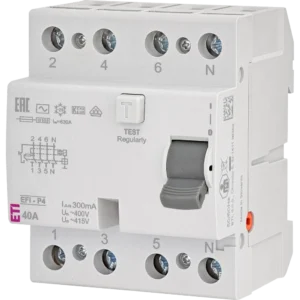 ЕТІ 4р EFI6-P4 40/0,03 тип AC (6kA) Реле диференційне (ПЗВ)