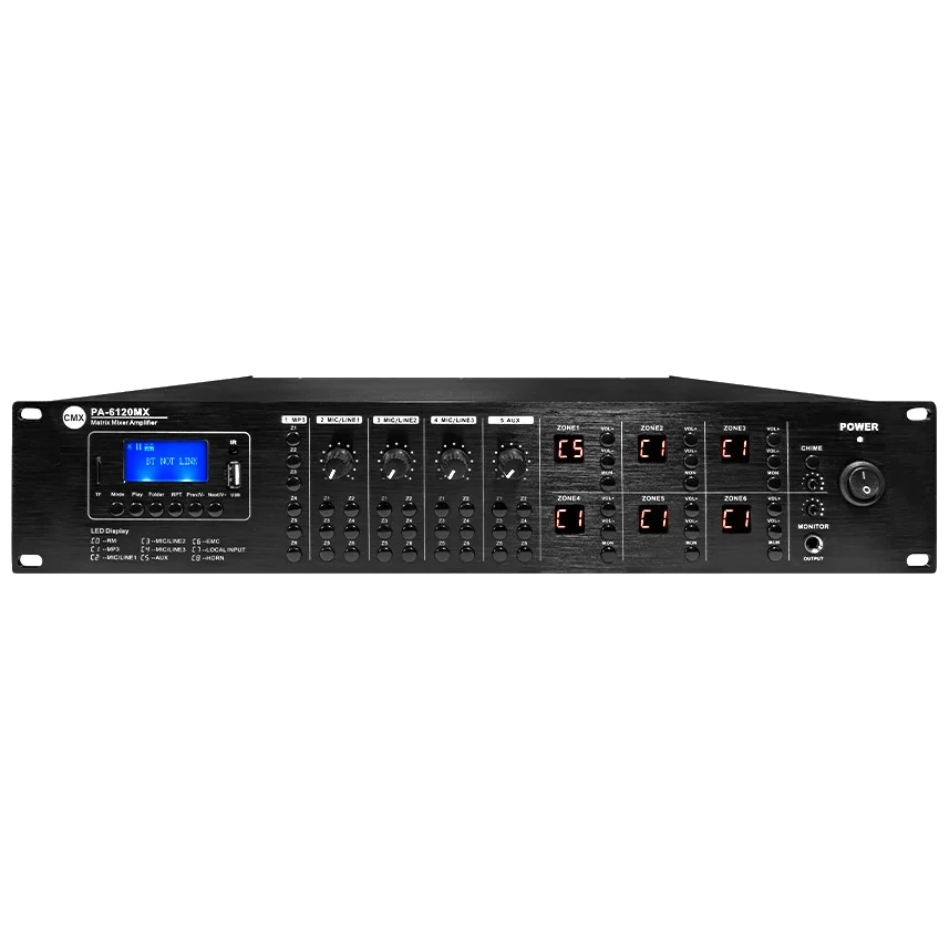 CMX PA-6120MX 6 зон, 6*120 Вт, 19" Матричний мікшуючий підсилювач