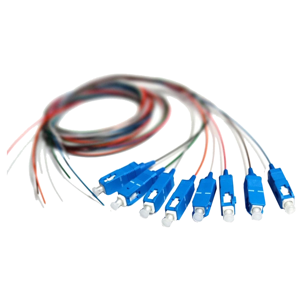 SM SC/UPC 1.5 m Easy strip для 8 вол. (Bl,Or,Gn,Br,Wh,Gr,Rd,Bk) Набір кольорових пігтейлів