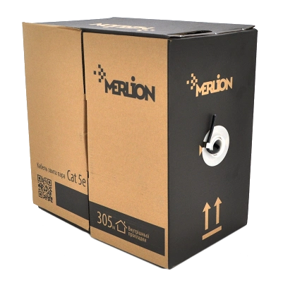 Merlion внутрішній КВП UTP (4*2*0.5) 4p 24 AWG CCA ПВХ (305м) білий Кабель