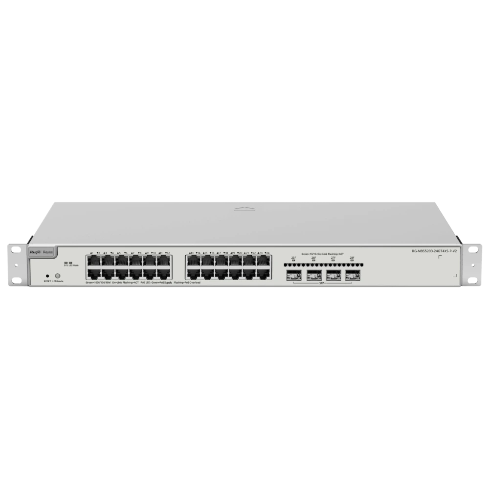 Ruijie Reyee RG-NBS5200-24GT4XS-P-V2 L3 POE Комутатор 24 порти керований - Зображення 2